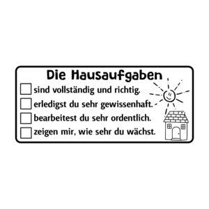 Hausaufgaben - Checkliste Lob & Entwicklung