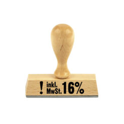 Holzstempel Lagertext: inkl. Mwst. 16%