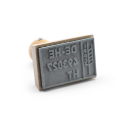 IPPC-Stempel mit HT-Kennzeichnung auf Holzgriff 60×40 liegend