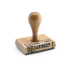 IPPC-Stempel mit Kennzeichnung auf Holzgriff 70x50