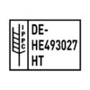 Abdruckmuster eines IPPC Holzstempels 70 × 50 mm mit HT-Kennzeichnung