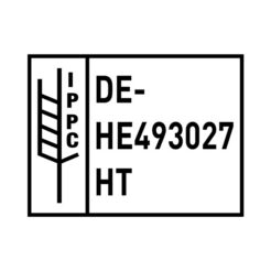 Abdruckmuster eines IPPC Holzstempels 80 × 60 mm mit HT-Kennzeichnung