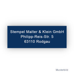 Kunststoffschild 200 × 150 mm graviert – blau