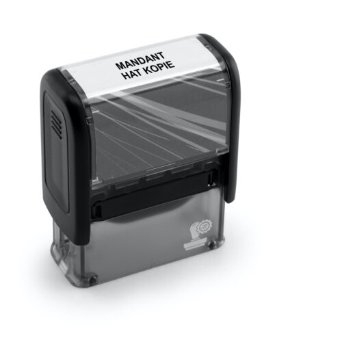 Stempel mit Text – MANDANT HAT KOPIE