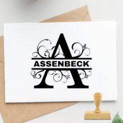 monogramm stempel a split letter
