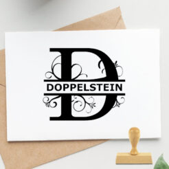 monogramm stempel d split letter