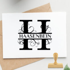 monogramm stempel h split letter