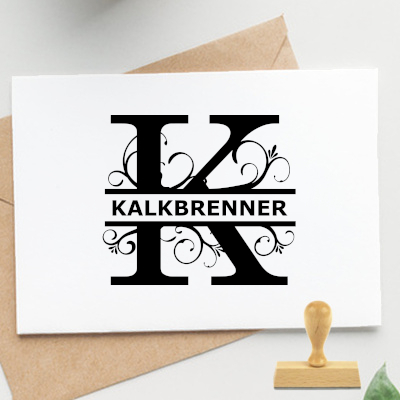 Monogrammstempel, K – Split Letter