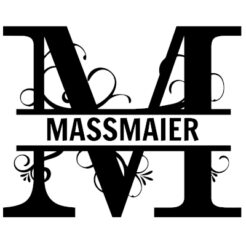 monogramm stempel m split letter imprint
