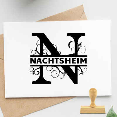 Monogrammstempel, N – Split Letter