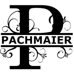 monogramm stempel p split letter imprint