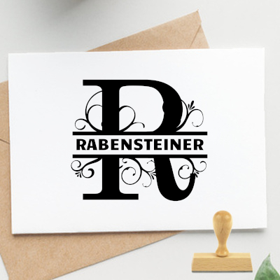 Monogrammstempel, R – Split Letter