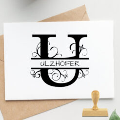 monogramm stempel u split letter