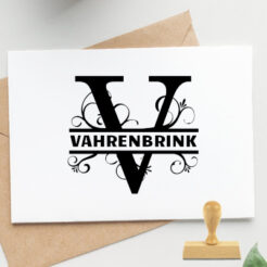 monogramm stempel v split letter