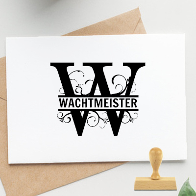 Monogrammstempel, W – Split Letter