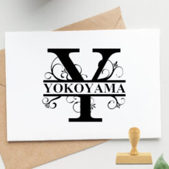 monogramm stempel y split letter
