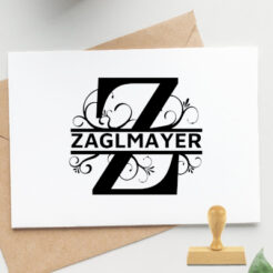 monogramm stempel z split letter
