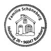 Motivstempel mit Haus und Adresse, Abdruck rund 40 mm