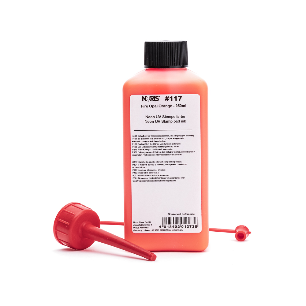 4013422013738 - Stempelfarbe NORIS 117 Neon Line Neon Fire Opal Orange 250 ml