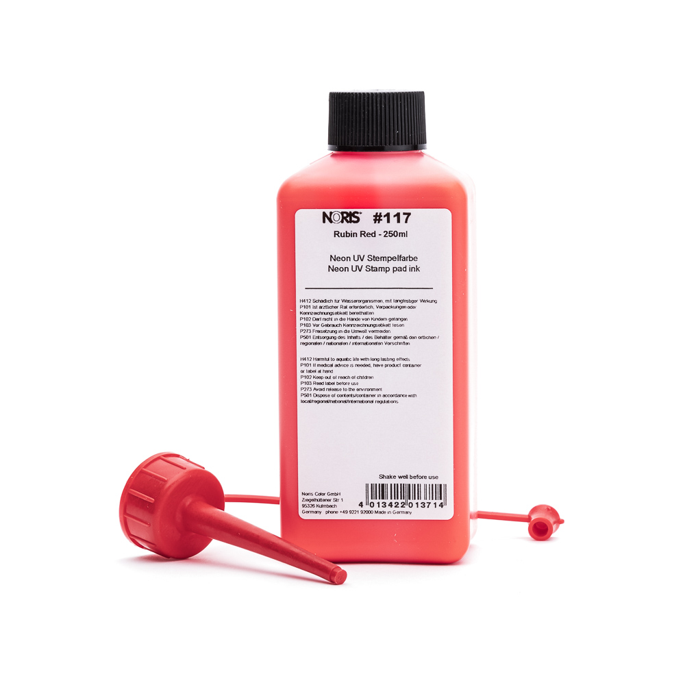 4013422013714 - Stempelfarbe NORIS 117 Neon Line Neon Rubin Red 250 ml