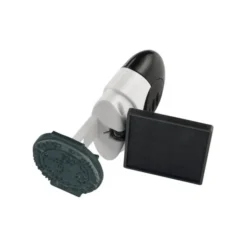Colop Pocket Stamp R25 geöffnet mit runder Textplatte und Kissen