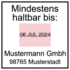 Gestaltungvorschlag für die Konfiguration des Colop Printer Q 24 Datumstempel