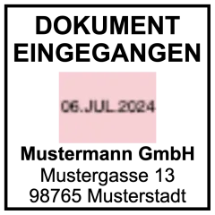 Gestaltungvorschlag für die Konfiguration des Colop Printer Q 24 Datumstempel
