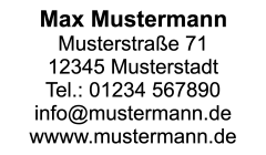Gestaltungvorschlag für die Konfiguration des Colop Classic 2100