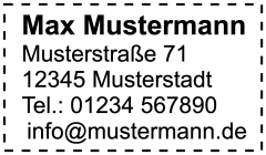 Gestaltungvorschlag für die Konfiguration des Colop Classic 2100