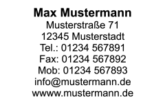 Gestaltungvorschlag für die Konfiguration des Colop Classic 2600