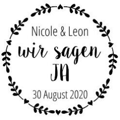 sagen ja runder hochzeitsstempel 49561