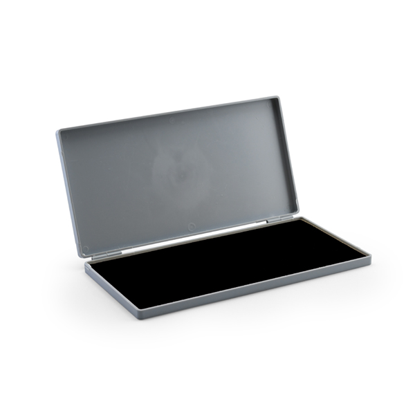 Soli 6.SP Bürostempelkissen – schwarzes Stempelkissen 238 × 119 mm mit glatter Einlage im Kunststoffgehäuse, ideal für breite Stempel & Spezialfarben