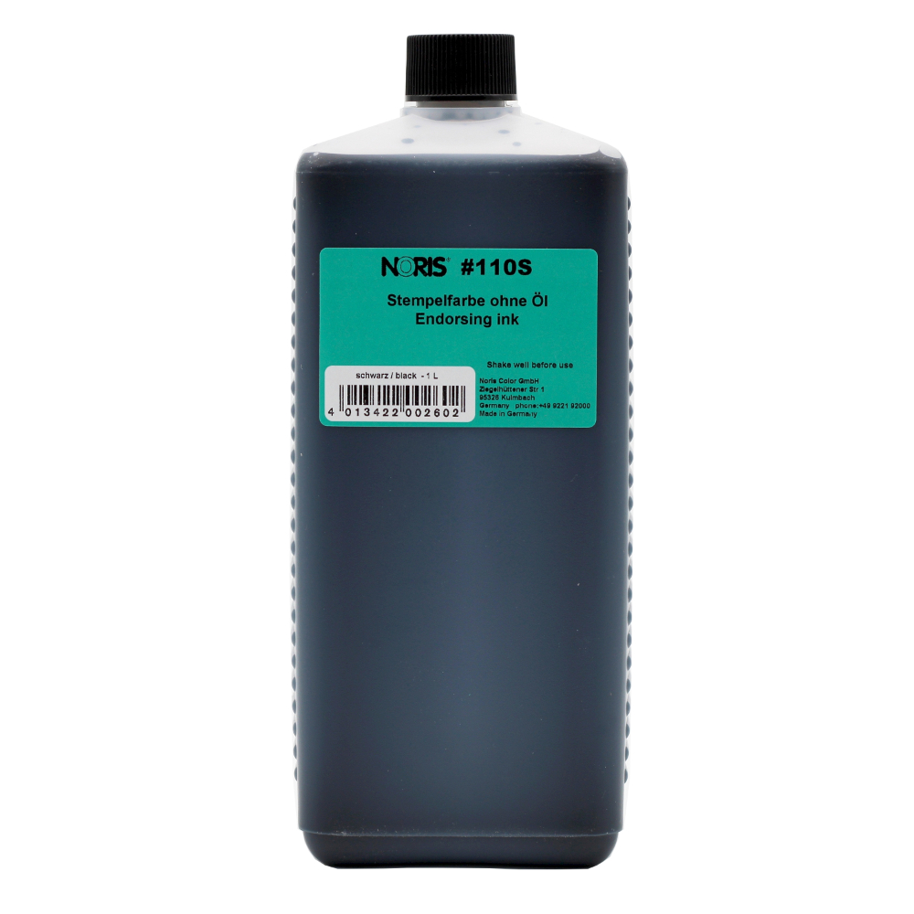 4013422002602 - Stempelfarbe 110S | Stempelkissenfarbe Schwarz 1000 ml