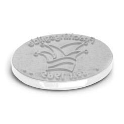 Stempelplatte oval für COLOP Printer 55 – Motiv mit Narrenkappe und individueller Gravur für Faschingsvereine