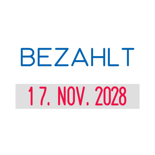 Trodat Printy Datum Lagertext 4850/L L2: BEZAHLT Deutsch (03.MAI.2028)