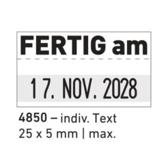 Beispiel für Stempelabdruck passend für: Trodat Printy 4850 Datum