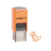 Trodat edy Stempel T-Rex in Orange mit Abdruck in Tieforange