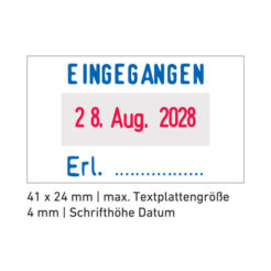Beispiel für Stempelabdruck passend für: Trodat 5430/L Professional Office Datum + Lagertext