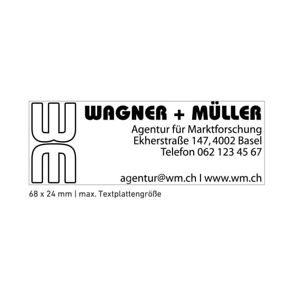 Stempel zum selbersetzen TEXT AdressStempel 3-Zeilen Abdruckfarbe = violett