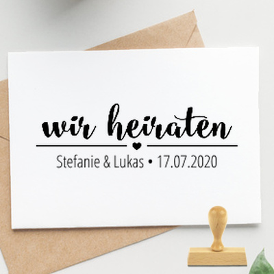 Wir heiraten – Stempel zur Hochzeit