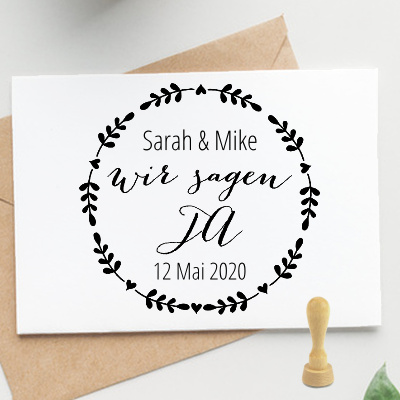 Wir sagen ja – Stempel zur Hochzeit