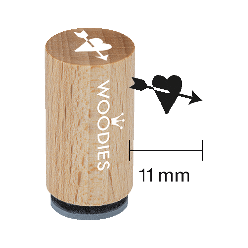 Mini Woodies Stempel Herz mit Pfeil