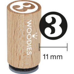 Woodies Mini Stempel Zahl 3