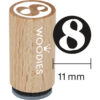 Woodies Mini Stempel Zahl 8