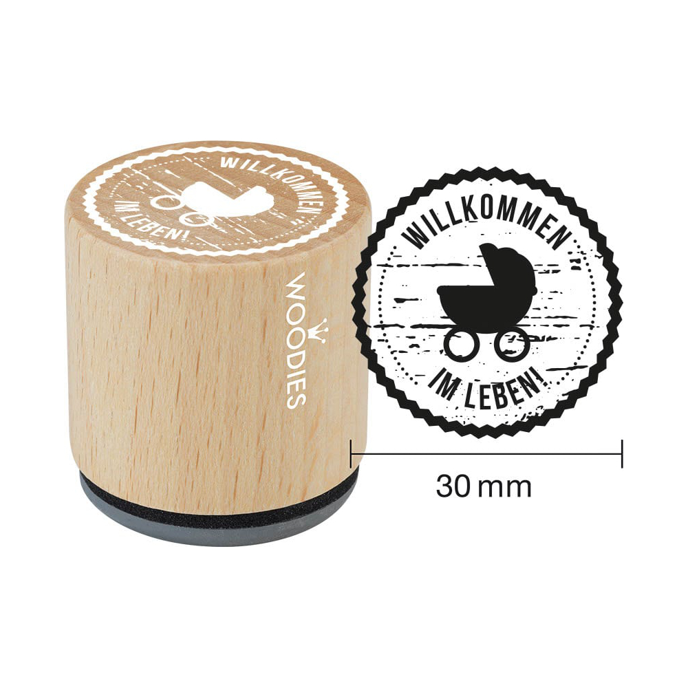 8712938069364 - Woodies Stempel - Willkommen im Leben W06008