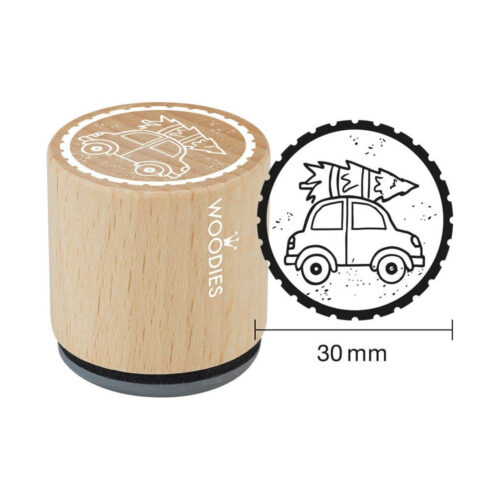 Woodies Stempel – Auto mit Tannenbaum W21001