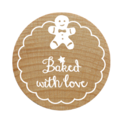 Beispiel für Stempelabdruck passend für: Woodies Stempel - Baked with love WE7001